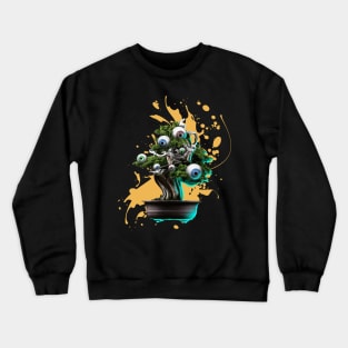 Japanese Bonsai Tree With Eyes Crewneck Sweatshirt